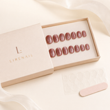 Rose Shimmer Cat Eye short oval press-on nail set with accessories