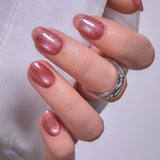 Rose Stardust S Oval oval press-on nails