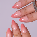 Rose Veil short almond press-on nails