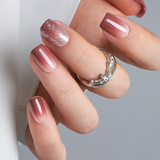 Rosewood Glide short squoval press-on nails