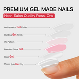 Rosy Glow Shine short almond press-on nail set with accessories