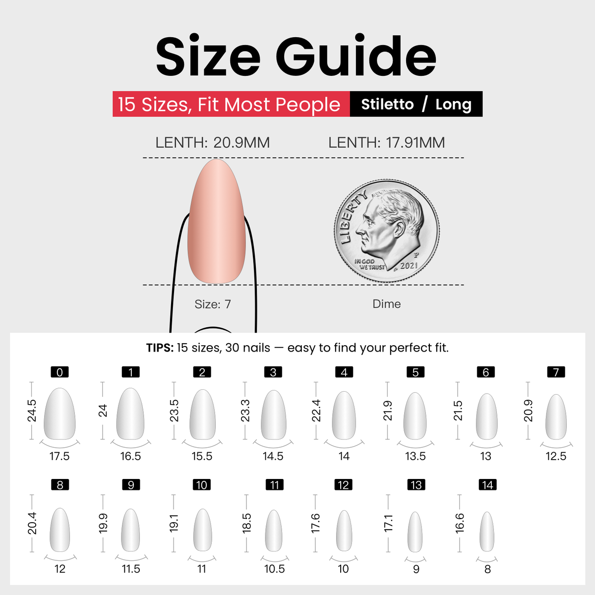 Ruby Cat Glow long almond press-on nails product view