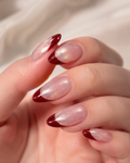 Ruby Pearl French Almond almond press-on nails