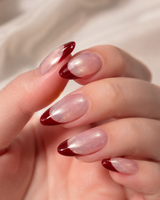 Ruby Pearl French Almond almond press-on nails
