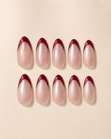 Ruby Pearl French Almond almond press-on nails