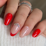 Ruby Polka medium oval nail detail
