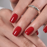 Ruby Winter short squoval press-on nails from the side