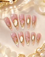 Pink Almond Short press-on nails by Lirenail - package