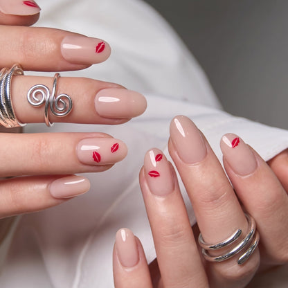 Scarlet Hint S Oval short oval press-on nails