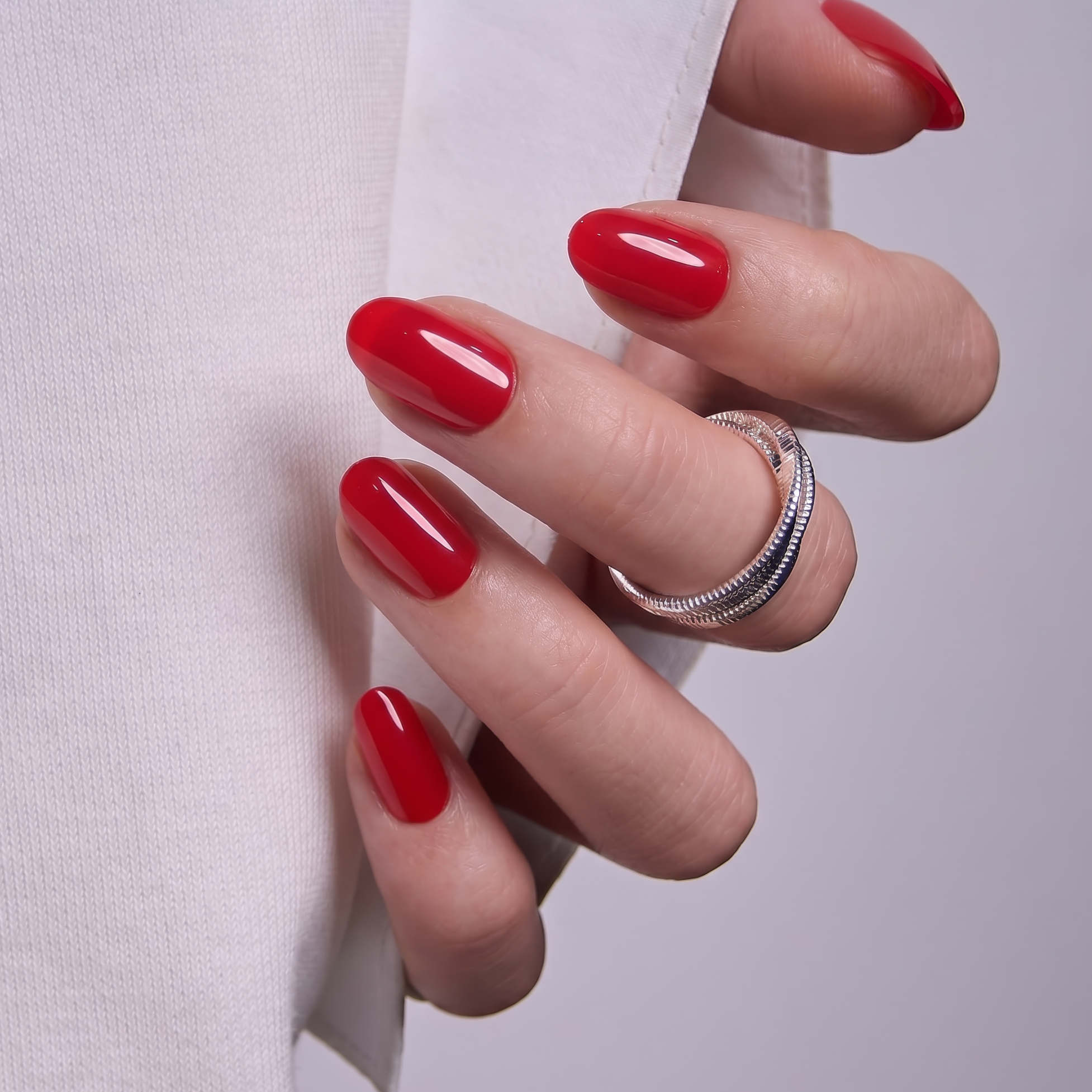 Scarlet Icon S Oval oval press-on nails