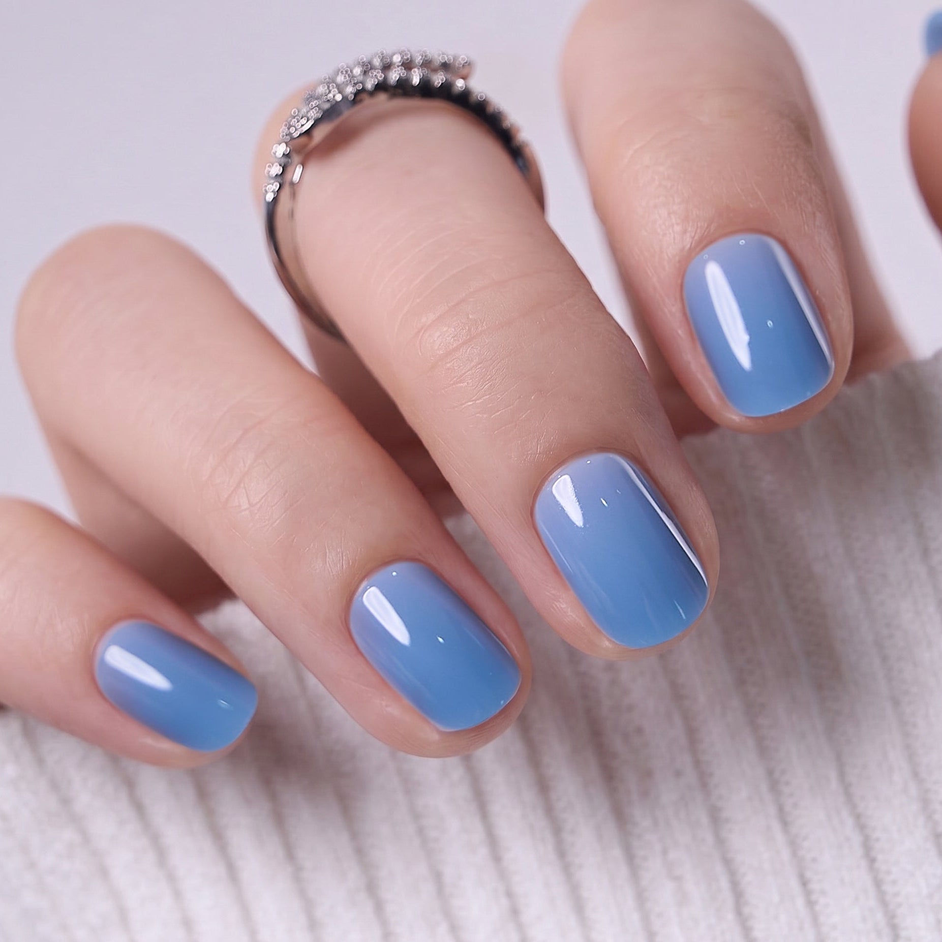Serene Slate RS Squoval squoval press-on nails