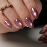 Shimmering Bliss short almond nail detail
