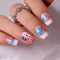 Shining Fireworks short squoval press-on nails