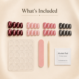 Short Cat Eye Essentials press-on nail set size guide