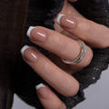 Silk French S Squoval short squoval press-on nails