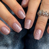 Silk Stardust S Squoval short squoval press-on nails