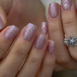 Silk Stardust S Squoval short squoval press-on nails