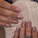 Silk Stardust S Squoval short squoval press-on nails