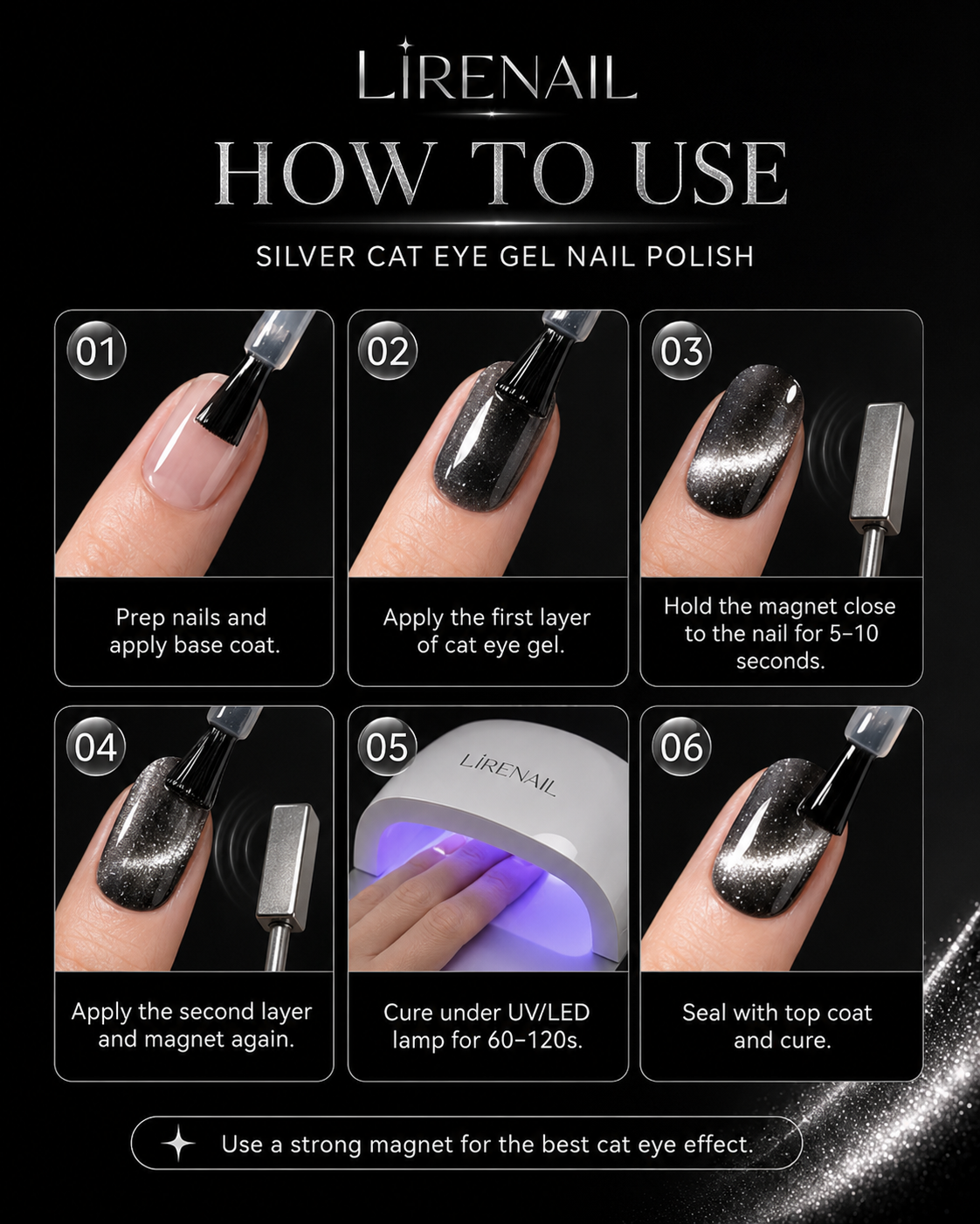 Silver Cat Eye Gel Polish 15ml product set