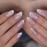 Designer s Pick | Silver Contour M Coffin coffin press-on nails