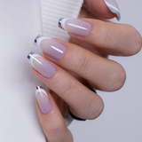 Designer s Pick | Silver Contour M Coffin coffin press-on nails