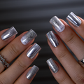 Silver Grace M Squoval squoval press-on nails