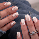 Silver Whisper S Squoval squoval press-on nails