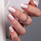 Silver Whisper S Squoval squoval press-on nails
