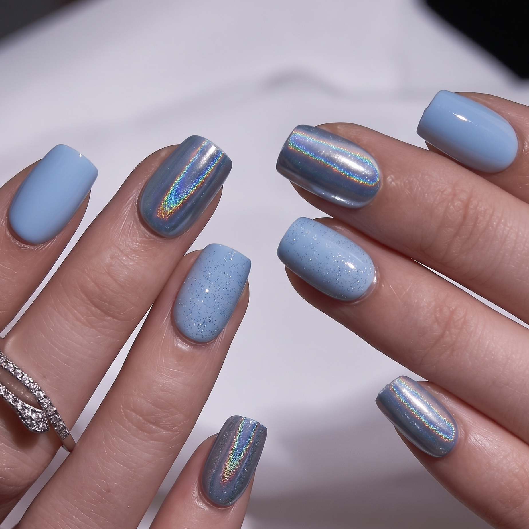 Sky Prism S Squoval squoval press-on nails