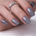 Sleek Slate Gray medium squoval press-on nails