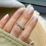 Snow Veil Rs almond nail detail