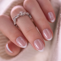 Snow Veil Rs almond press-on nails