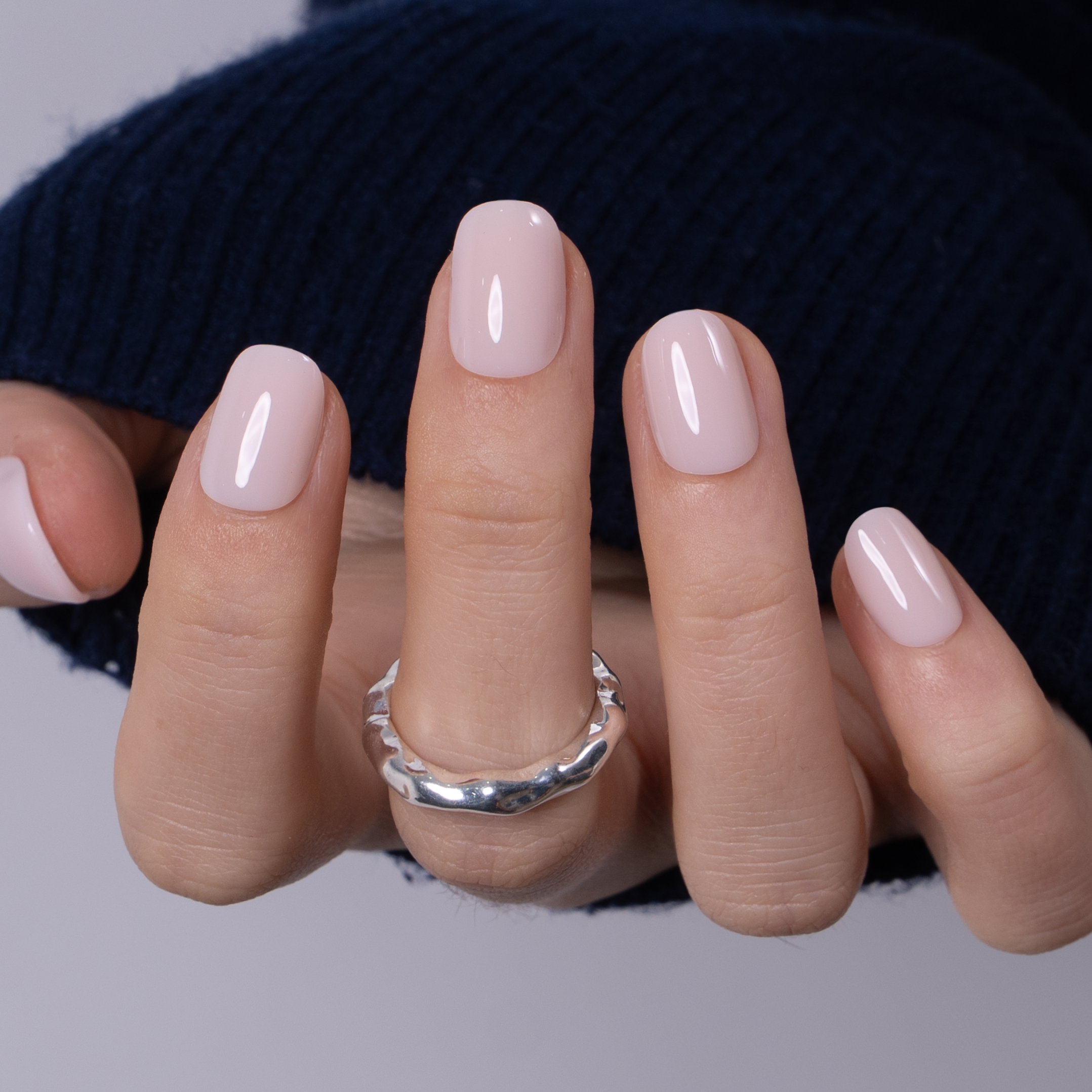 Soft Blush Matte Rs squoval nail detail