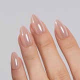Soft Nude Charm short almond press-on nails