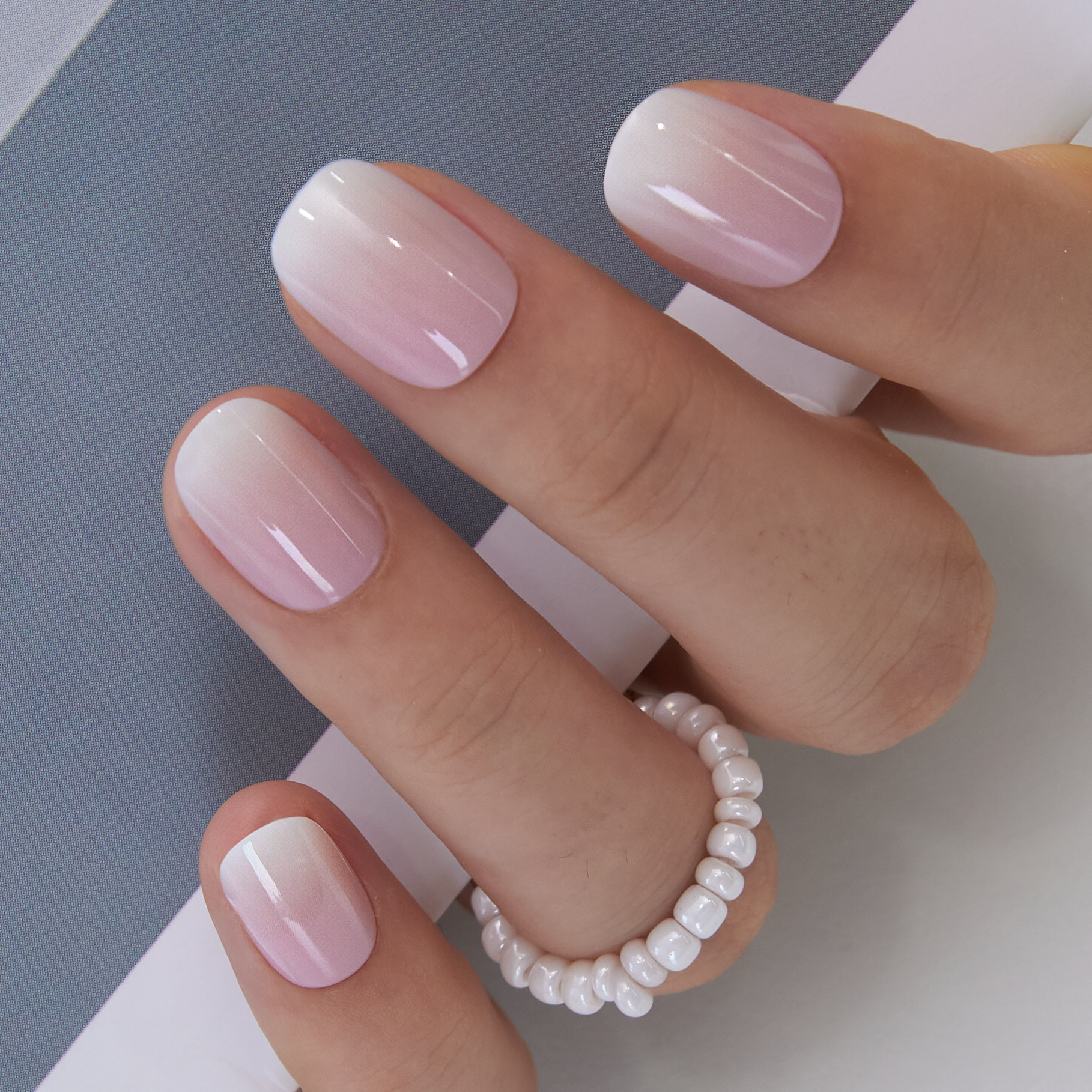 Soft Petal Glow Rs squoval press-on nails
