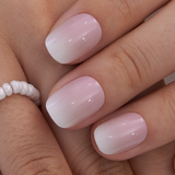 Soft Petal Glow Rs squoval press-on nails from the side