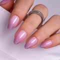 Sparkling Bliss short almond press-on nails