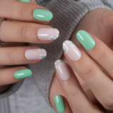 Spring Dot S Oval oval press-on nails
