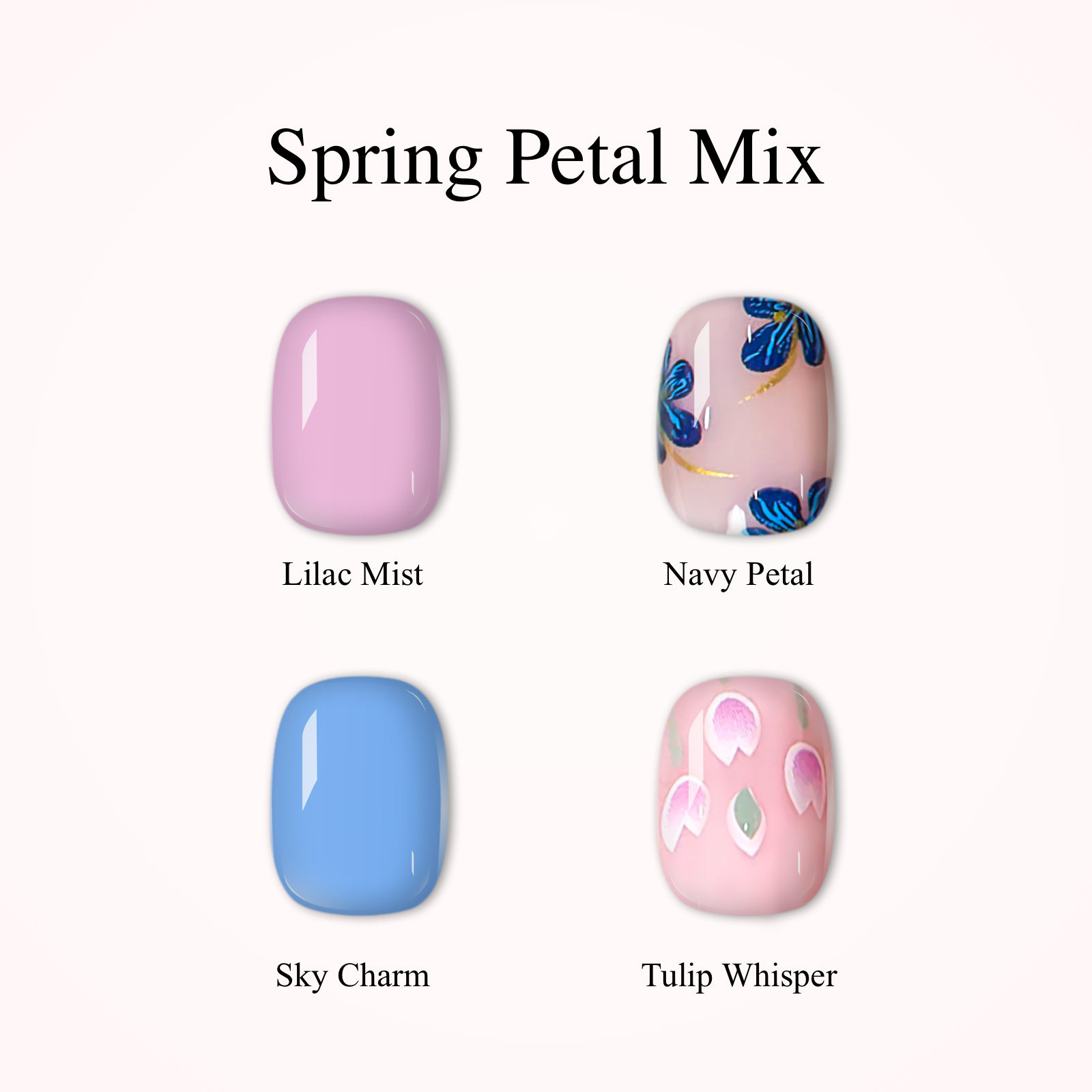 Spring Petal Mix-Extra Short Oval extra short oval press-on nails