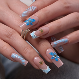 Starfish Bloom L Square square press-on nails