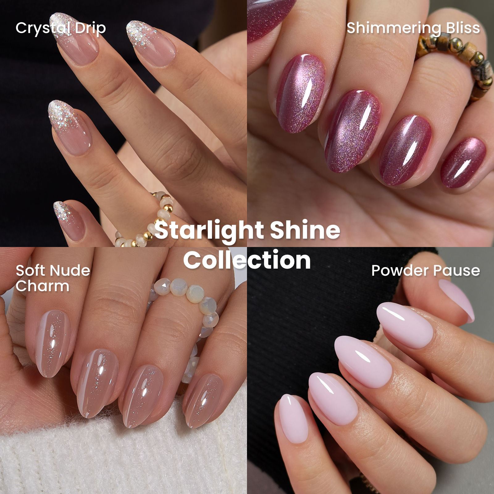 Starlight Shine Collection-Short Almond short almond press-on nails