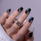 Steel Mirage - S Squoval short squoval press-on nails