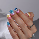Summer Beach short squoval nail detail