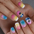 Summer Beach short squoval press-on nails