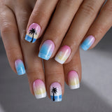 Summer Beach short squoval press-on nails product view