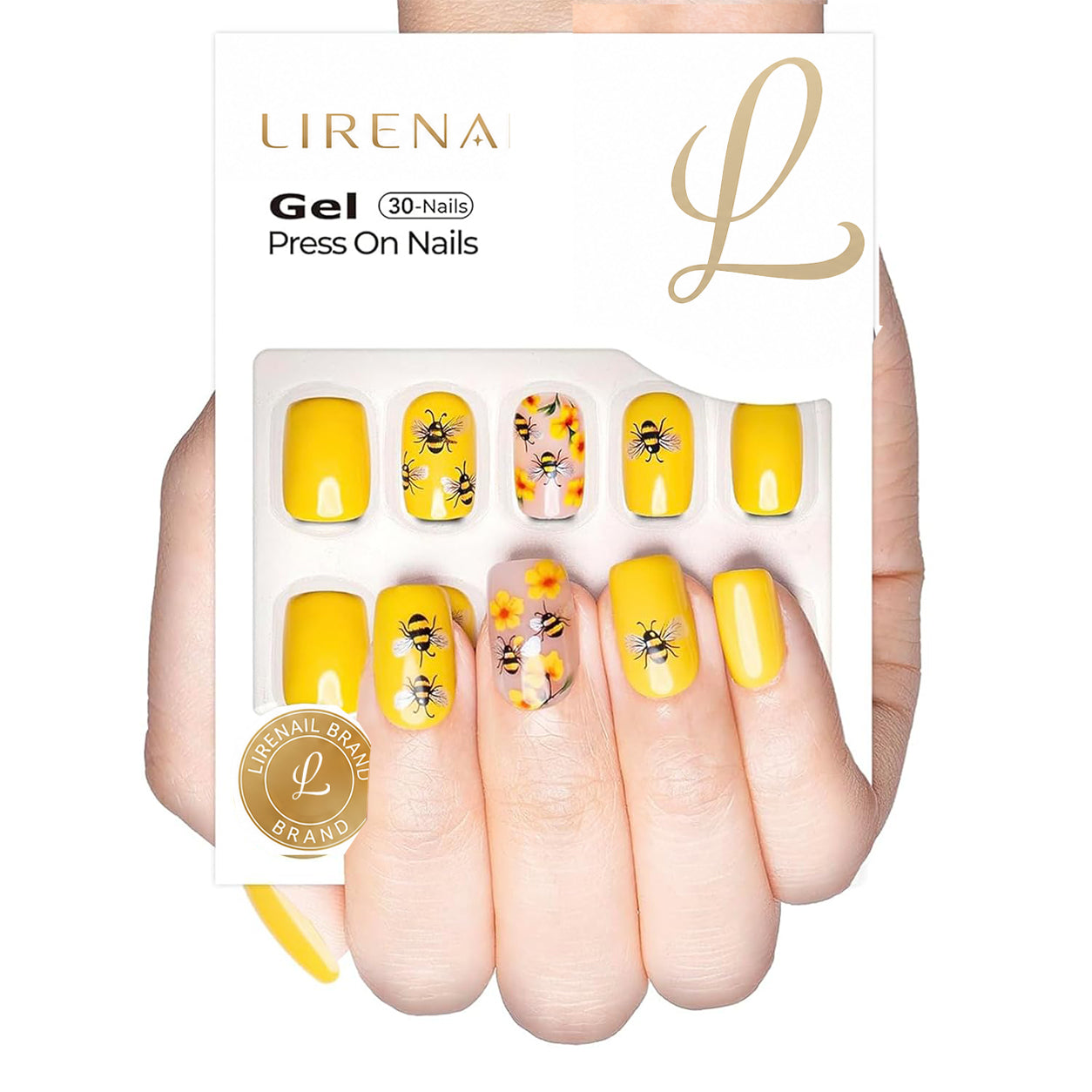 Sunny Bee Nails – M Squoval