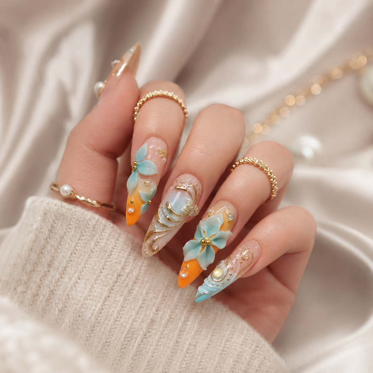 White Oval Short press-on nails by Lirenail - detail view