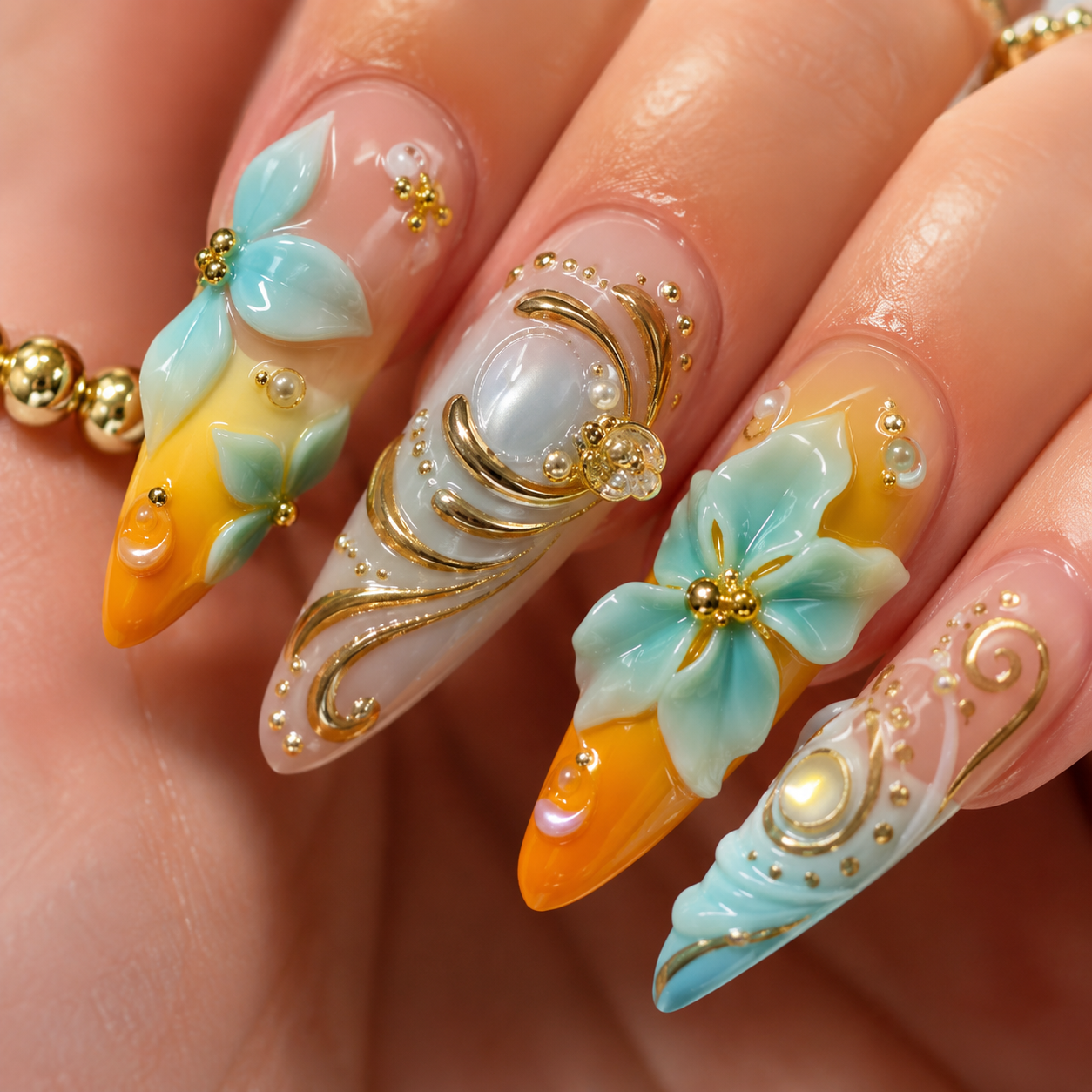 White Oval Short press-on nails by Lirenail - wear effect