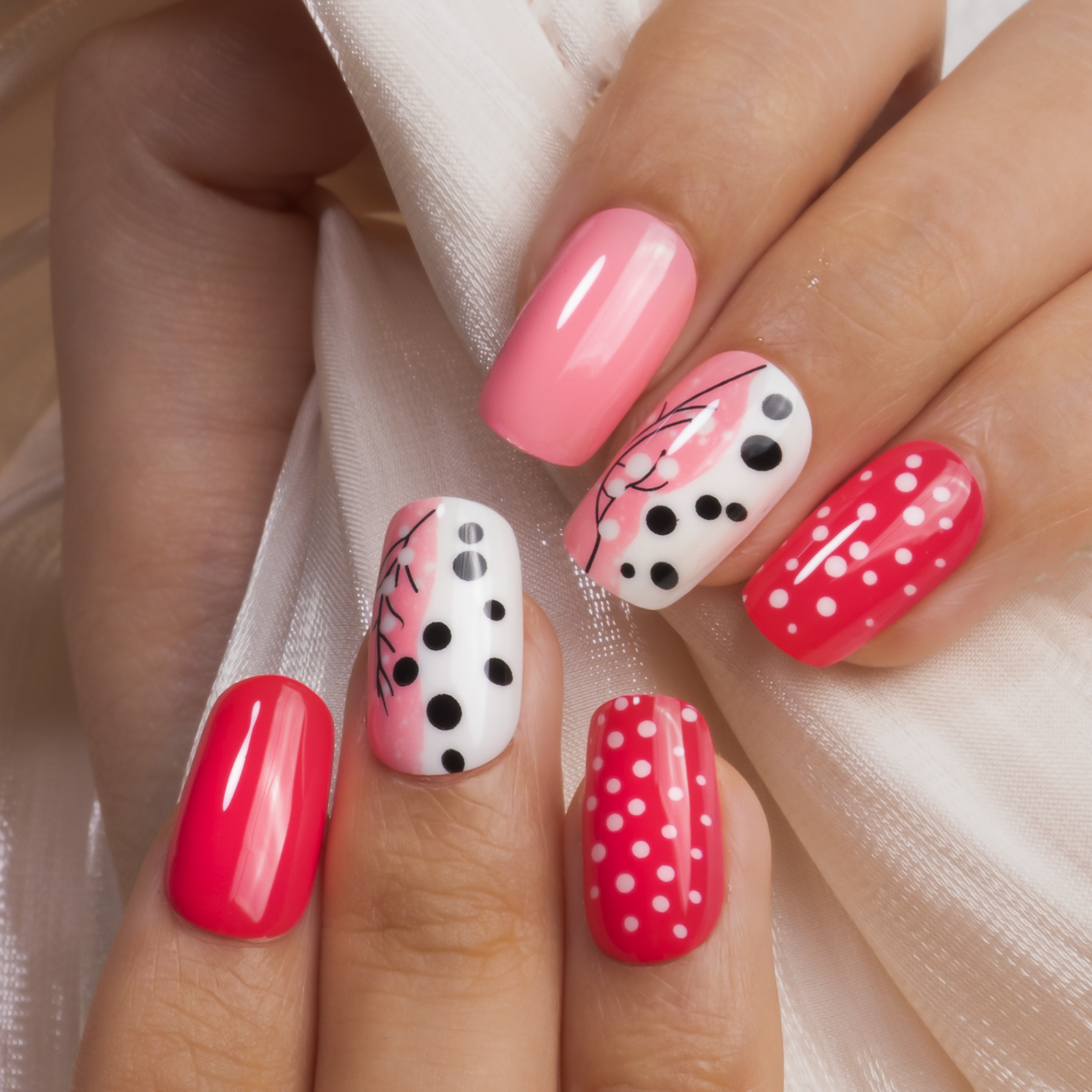 Sweet Pop Dream medium squoval press-on nails from the side