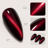 Red Almond Short press-on nails by Lirenail - side view